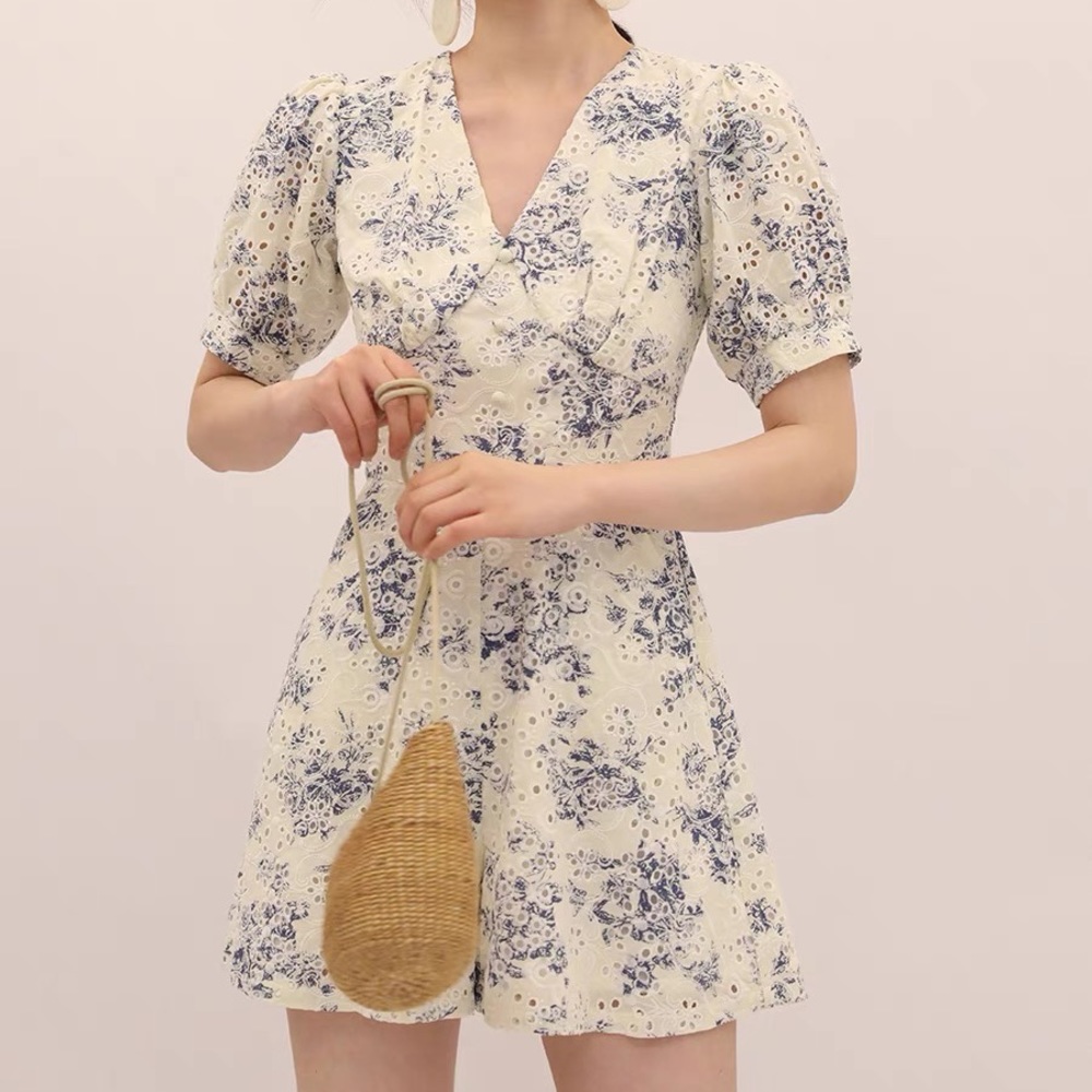 Laced floral jumpsuit